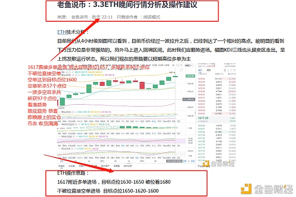 老鱼说币：3.4ETH晚间一波完美多空双杀共斩杀97个点位最小的风险收获最大的收