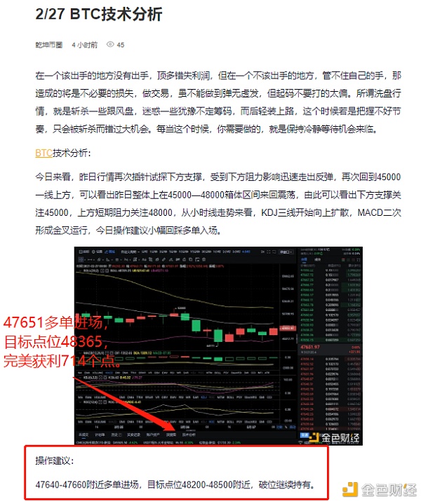 2/27BTC多单构造完美获利714个点心动不如行动