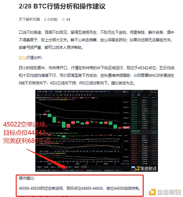 2/28BTC空单构造完美获利680个点唯有顺势而为才华游刃有余立于不败