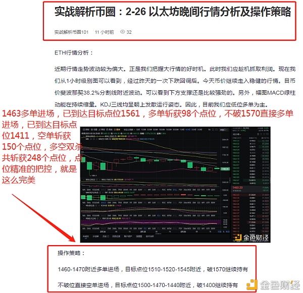 实战剖析币圈：2-27以太坊精准构造多空双杀共斩获248个点唯有心静如水方能气