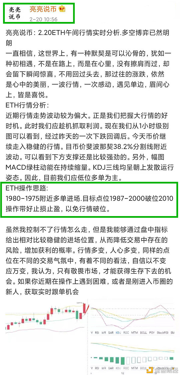 亮亮说币：2.20ETH午间止盈通知.固定落袋30个点