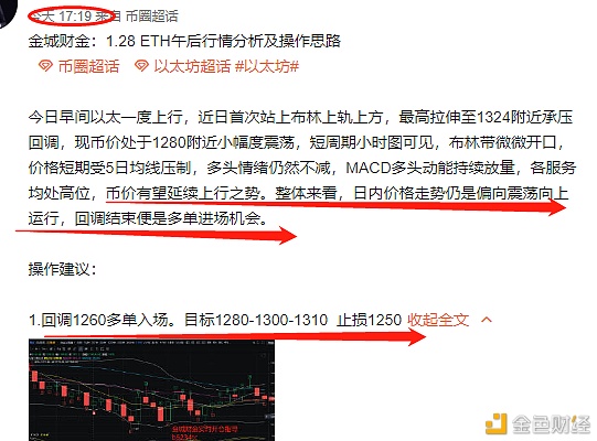 金城财金：1月28日ETH晚间多单盈利走出提醒恭喜跟上的币友成功斩获55点盈利