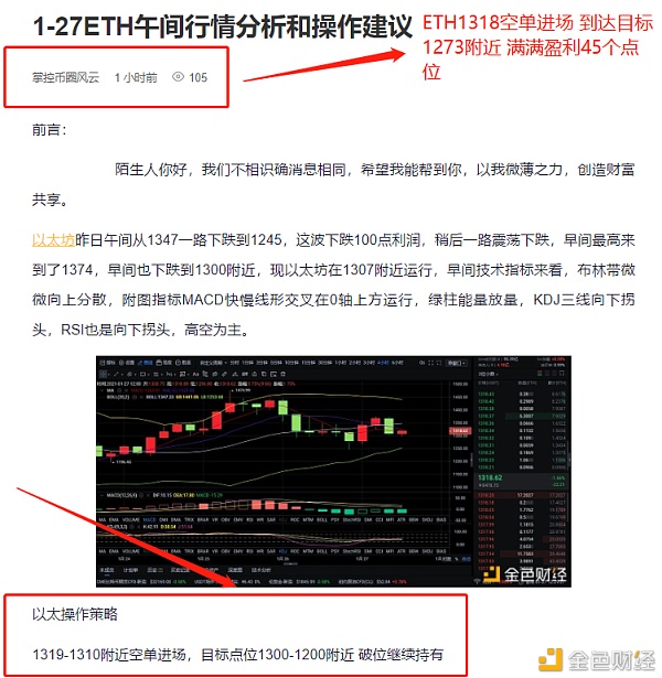 1-27ETH空单构造精准斩获45个点位冲破自我才华掌控人生