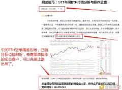 阿龙论币：1/17午间ETH空单计策恭喜跟单操纵的实仓客