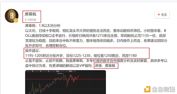 席幕枫：1.9以太坊止盈回顾