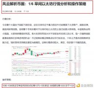 风云理会币圈：1/6早间以太坊空单完美掷中不要苍茫