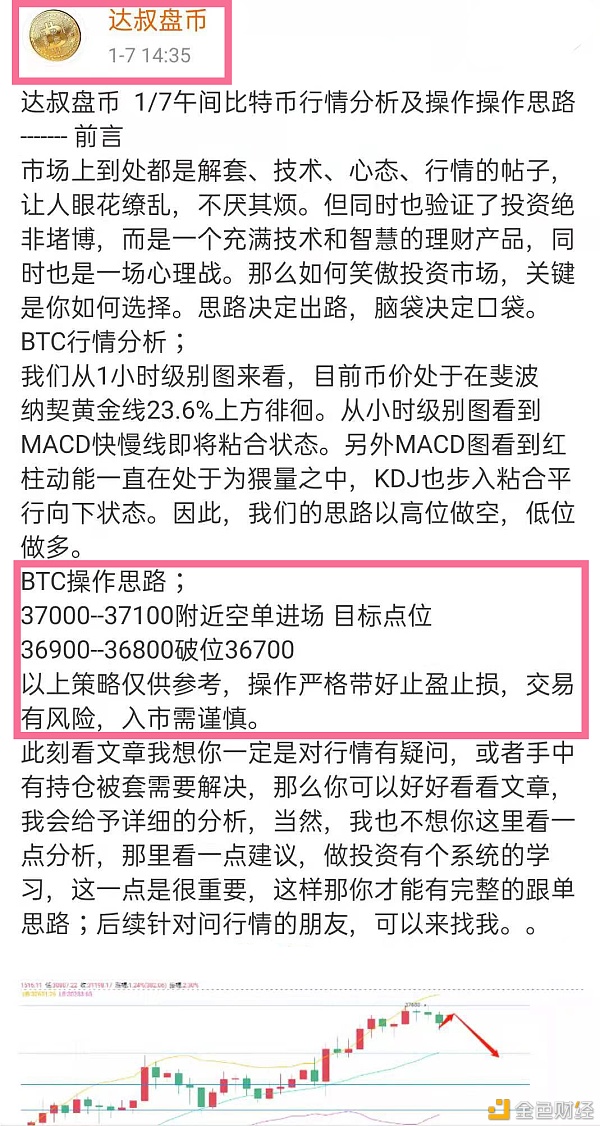 达叔盘币1/7比特币午间空单战略斩获400点跟对了就是收获