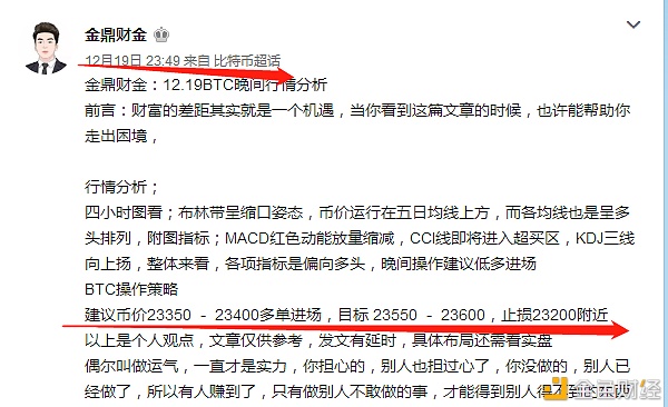 金鼎财金：12.19BTC拂晓行情阐发（大饼多头趋势减后续能否站稳24000？）