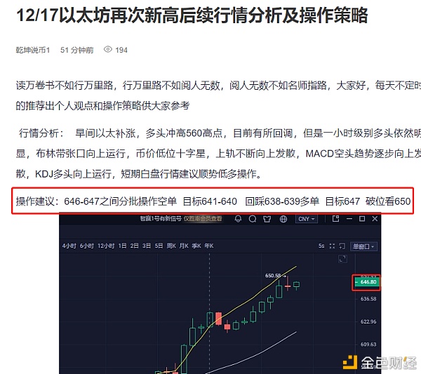 12/17以太坊刚推出的战略就到达了目的点位成功斩获9刀止盈