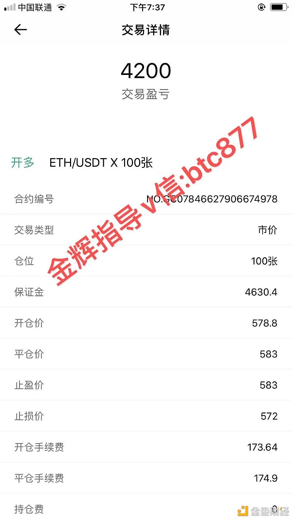 金辉：恭喜ETH顺势追多止盈6个点小赚4200U